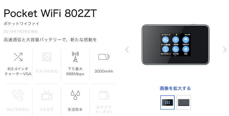 Pocket WiFi 802ZT